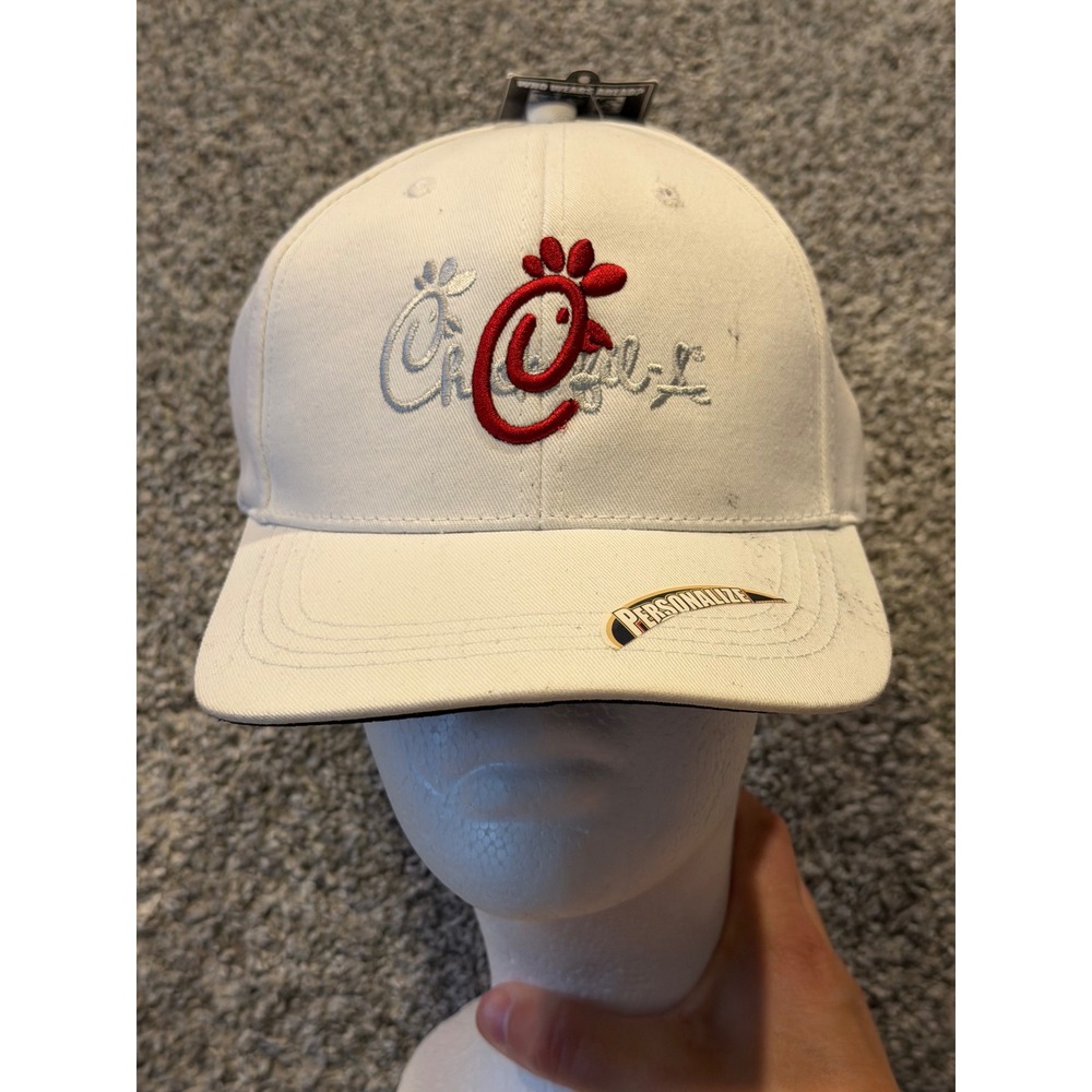 Ahead Hat Mens OSFM White Chick-fil-A Classic Cut C14WTV-2 Embroidered Logo Cap*
